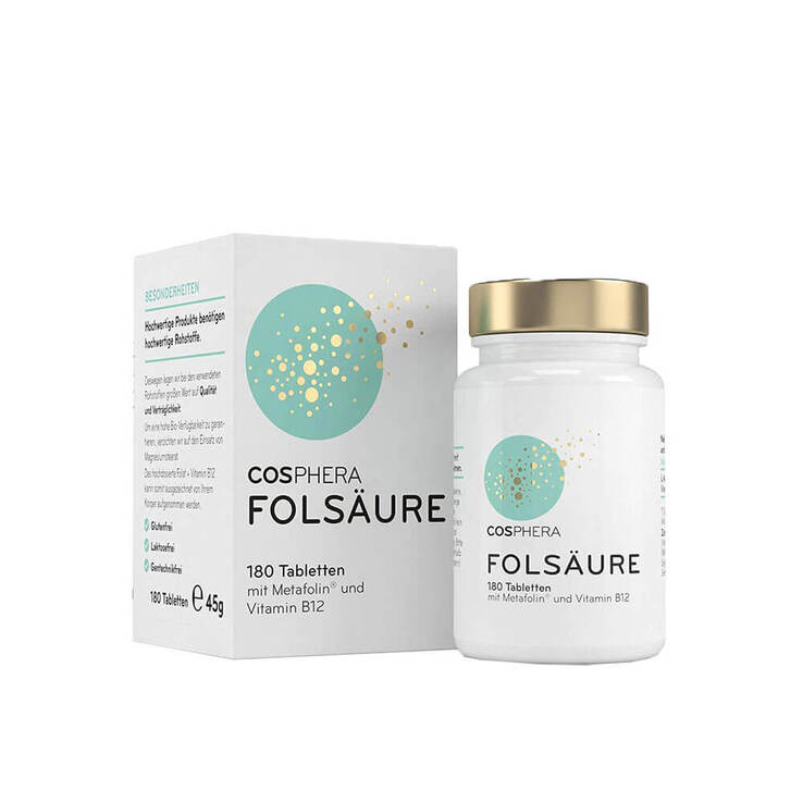 Cosphera Folsäure Tabletten 800 µg Folat mit Vit.B9, 180 St
