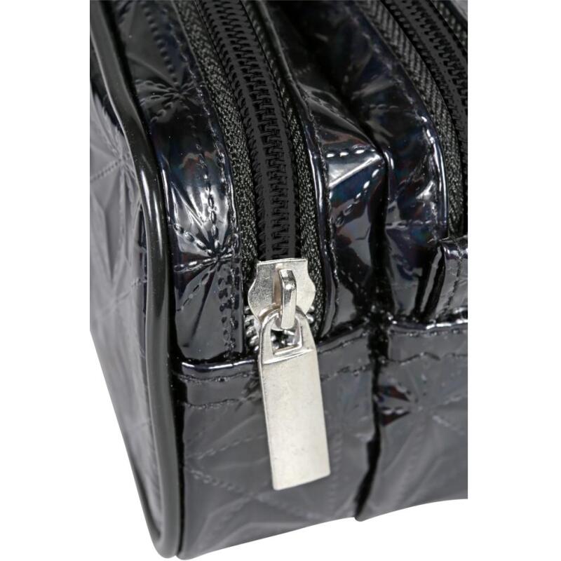 Trousse holographique rectangulaire 2 compartiments 22x7x8 cm, noir - Noir