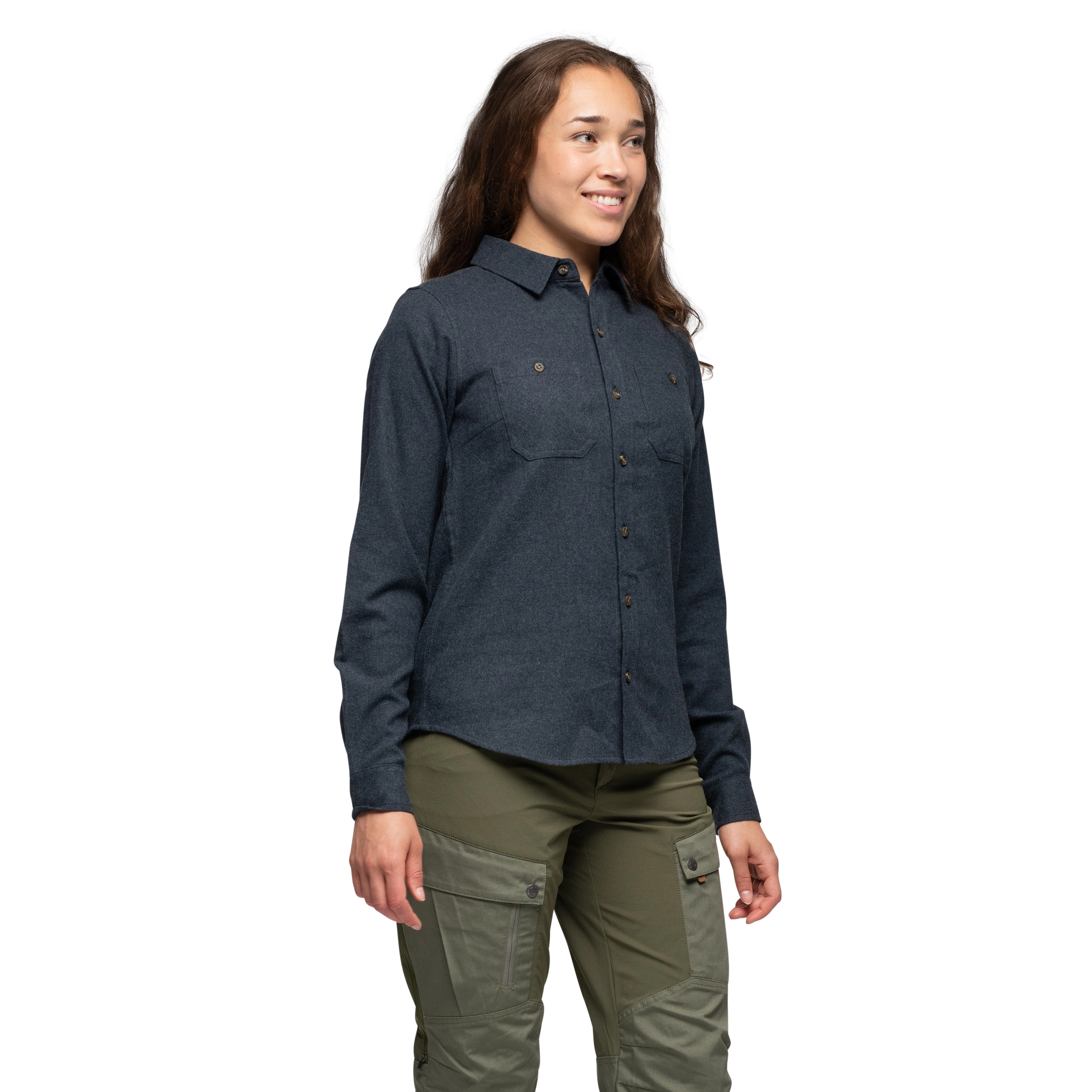Nordmarka Flannel Shirt Women Navy Blue