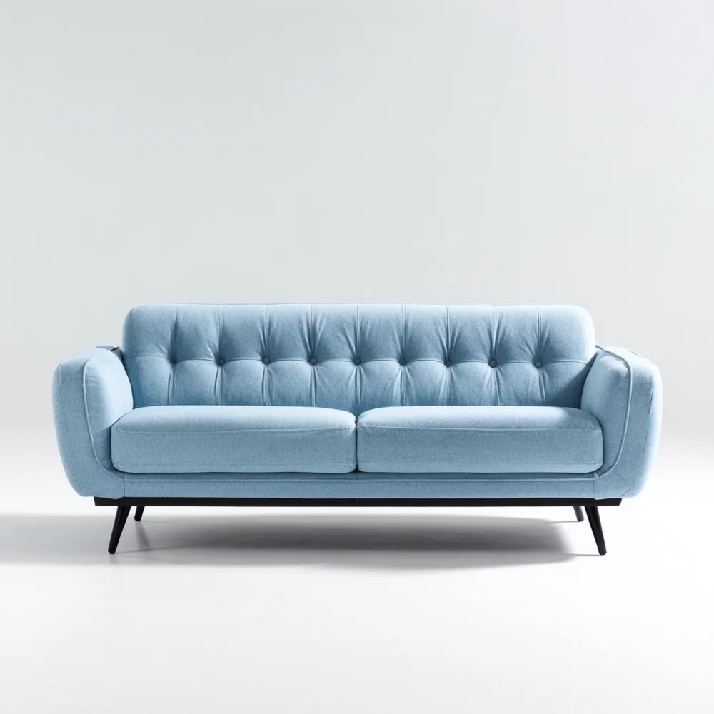 3-Sitzer-Sofa Stoff 200x90x80 cm – Hellblau – Modernes Design