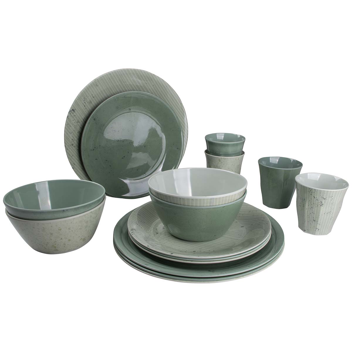 Bo-Camp Mix & Match Green 16-delig serviesset