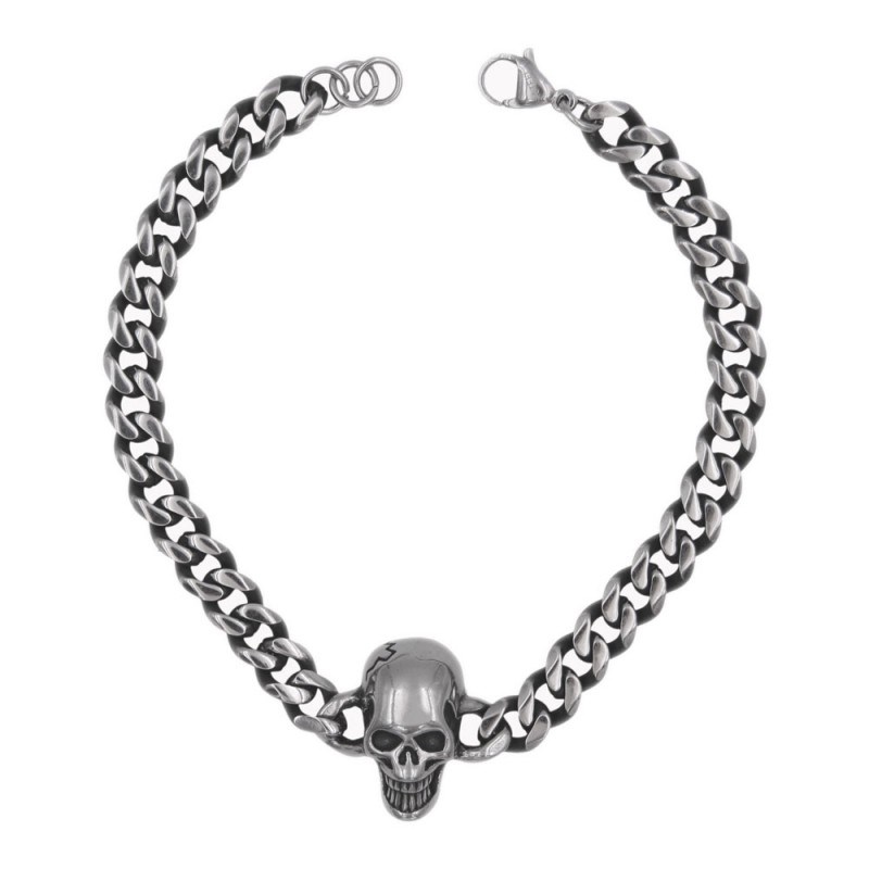 Bracelet Acier - Tête de Mort - Homme