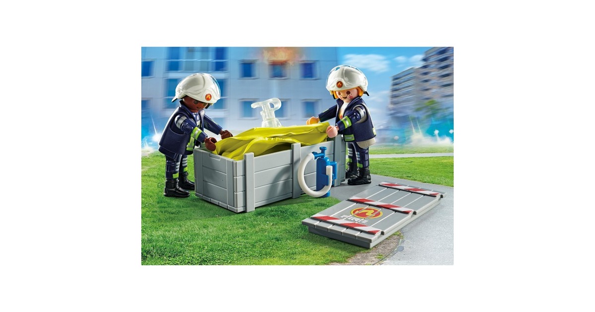 PLAYMOBILCity Action - Brandweerlieden met luchtkussens Constructiespeelgoed  (71465)