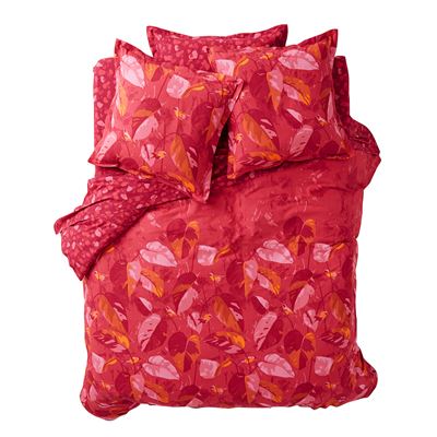 Linge de lit motif feuilles et oiseaux - BECQUET CRÉATION