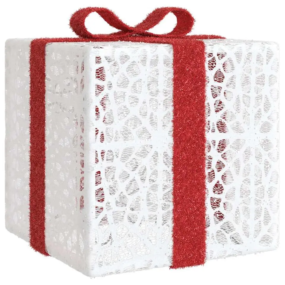 vidaXL - Lichtgevende Kerstdoos - Wit - 3 stuks