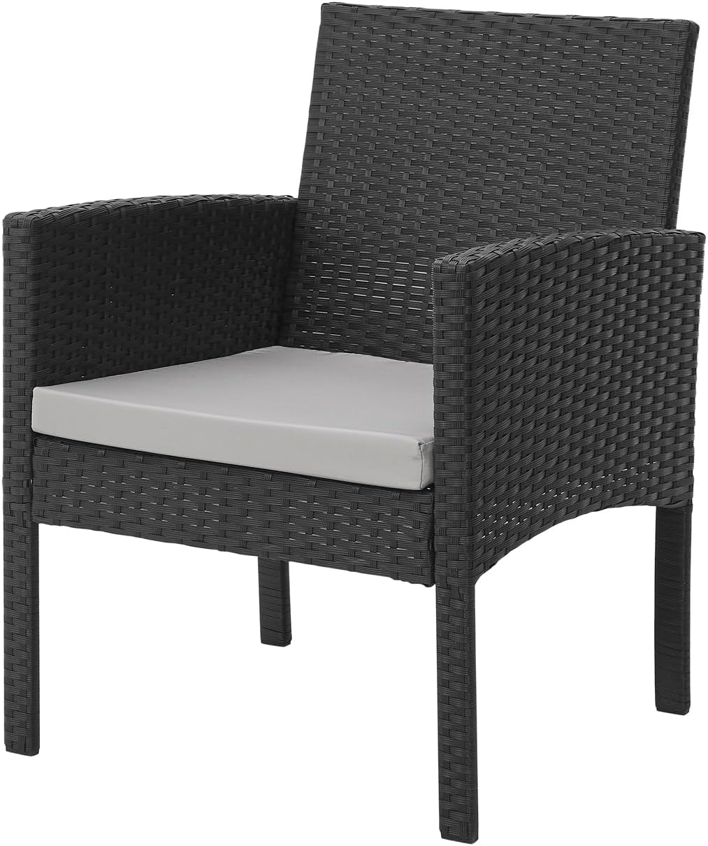 SVITA Brooklyn XL Polyrattan Essgruppe Lounge Garnitur Gartenmöbel Set Esstisch Schwarz