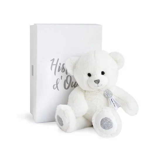 Peluche Ours Charms    Blanc        24 cm   de               Histoire d'ours