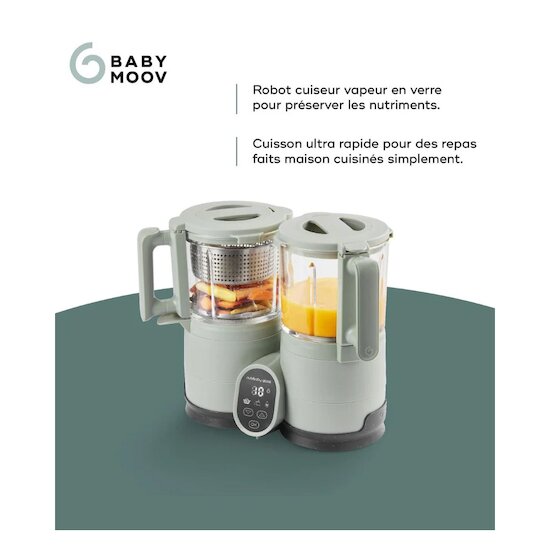 Nutribaby Glass - Robot en verre cuisson rapide   Celadon        de               Babymoov