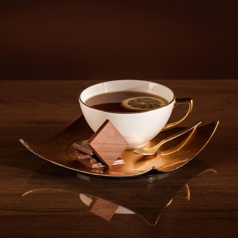 Carrés chocolat lait Excellence Extra-fondant Lindt - Carton de 1,1 kg - 200 pièces