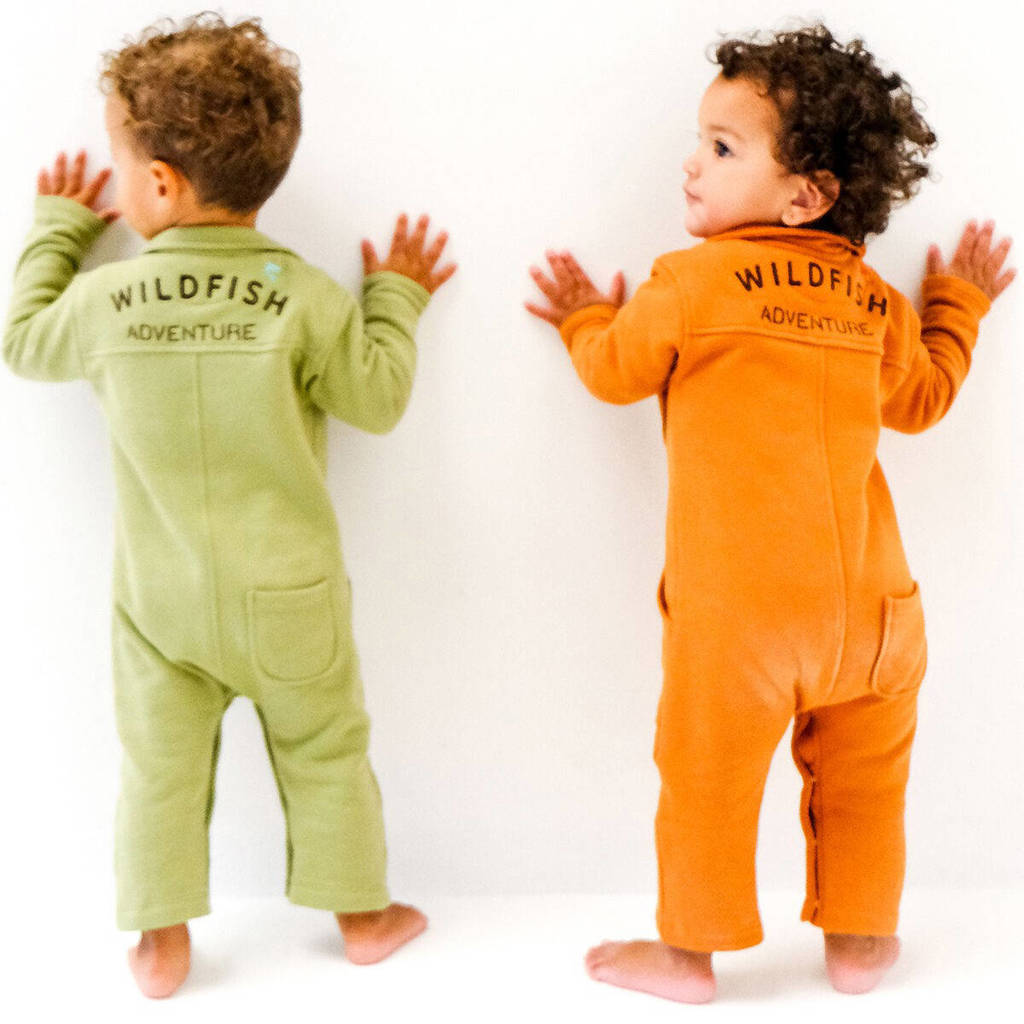 Wildfish jumpsuit van katoen oranjebruin