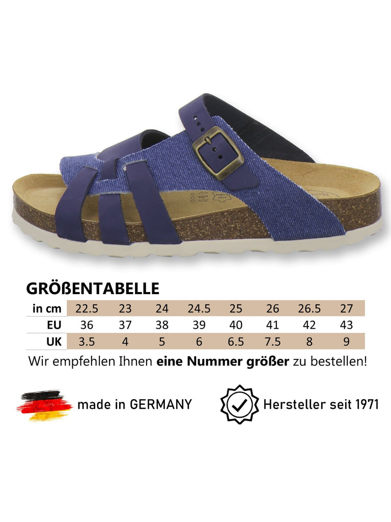 Pantoletten Damen Kralle jeans