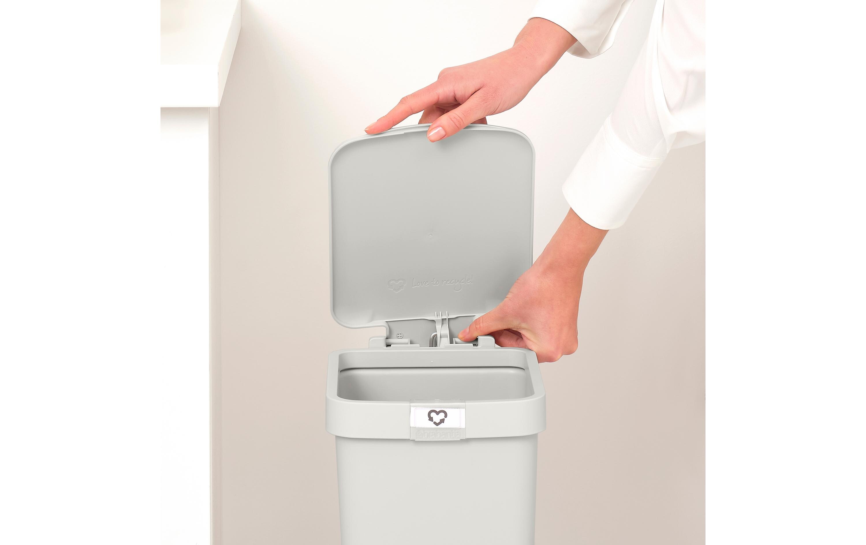 Recyclingbehälter StepUp 10 l, HellgrauTreteimer für Recyclingmaterialien