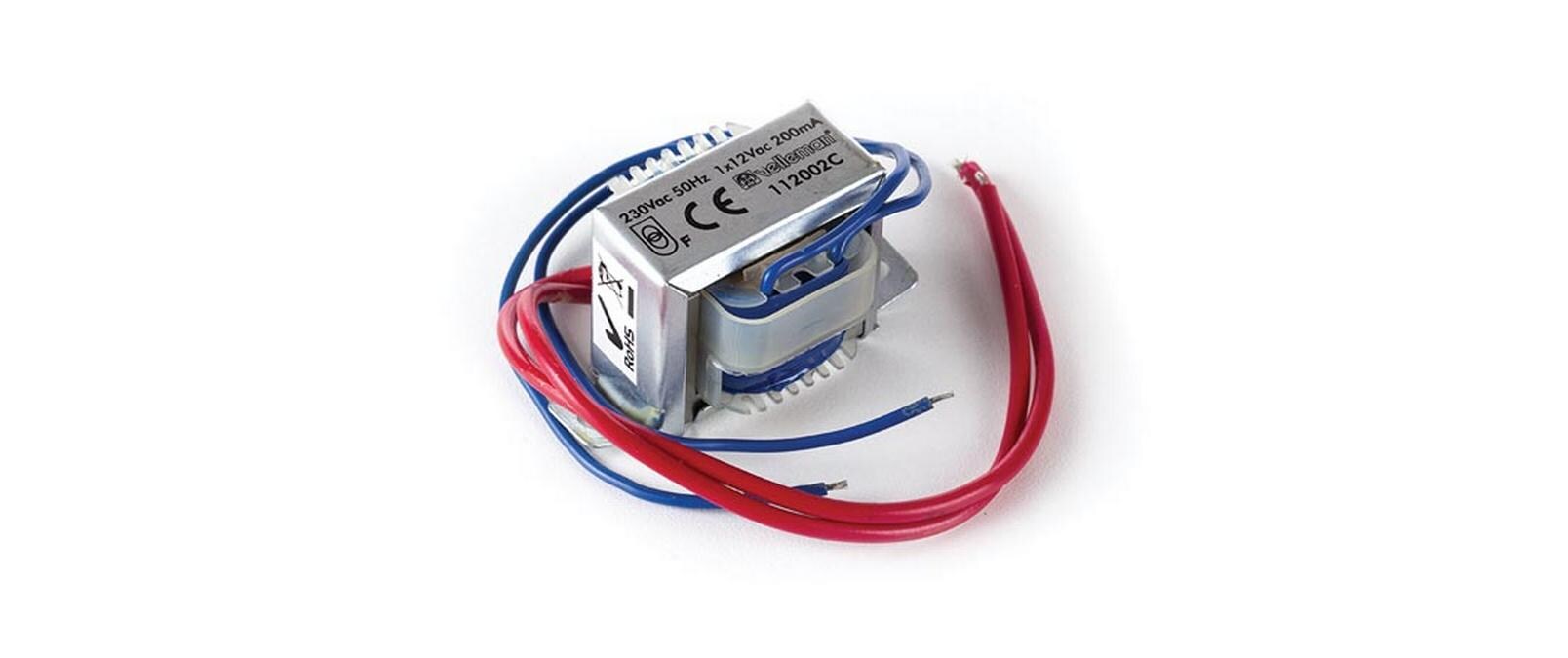Transformator 12 V AC, 200 mA offene BauartTrafo 230 V Primär, 12 V Sekundär