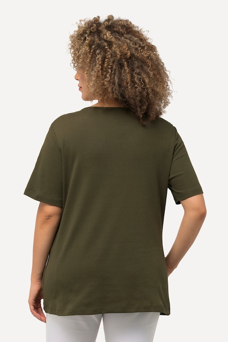Shirt, doppellagige Vorderseite, Slim, Rundhals, Halbarm