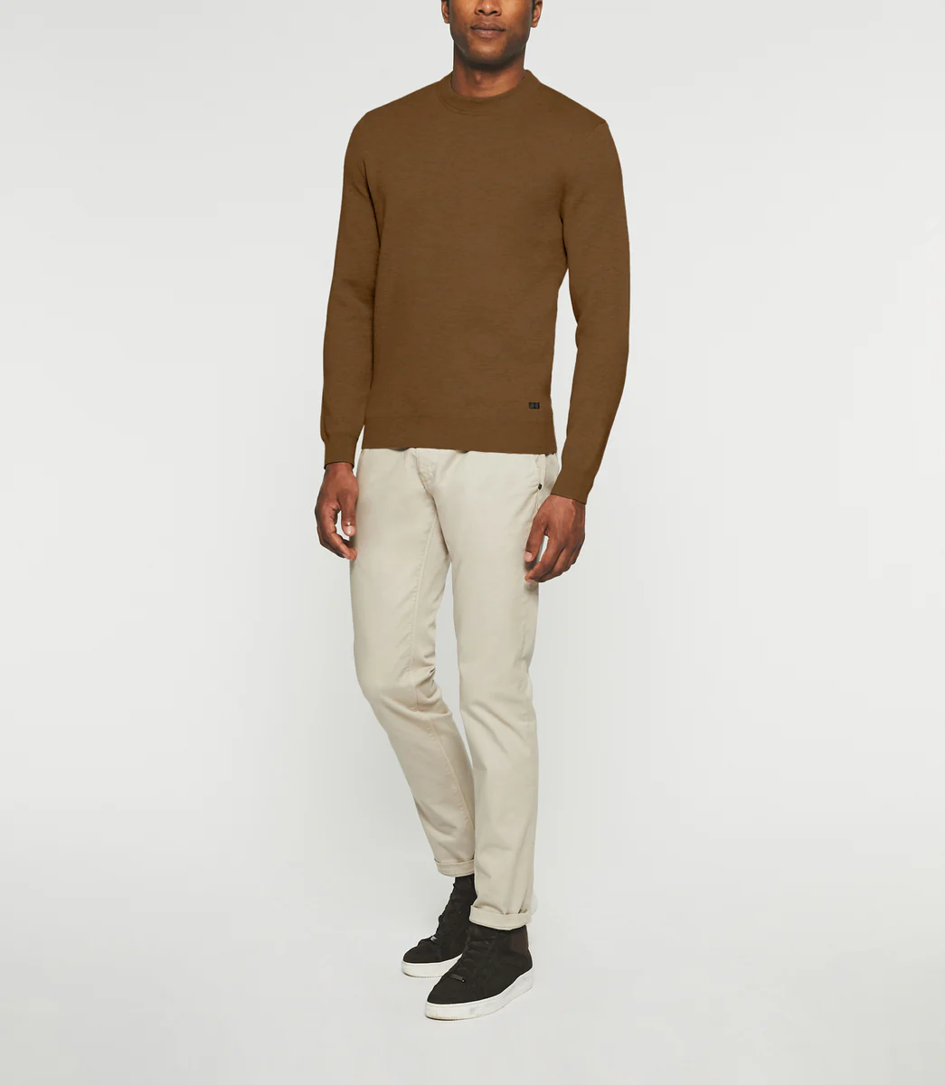 Pull col rond camel BRICE
