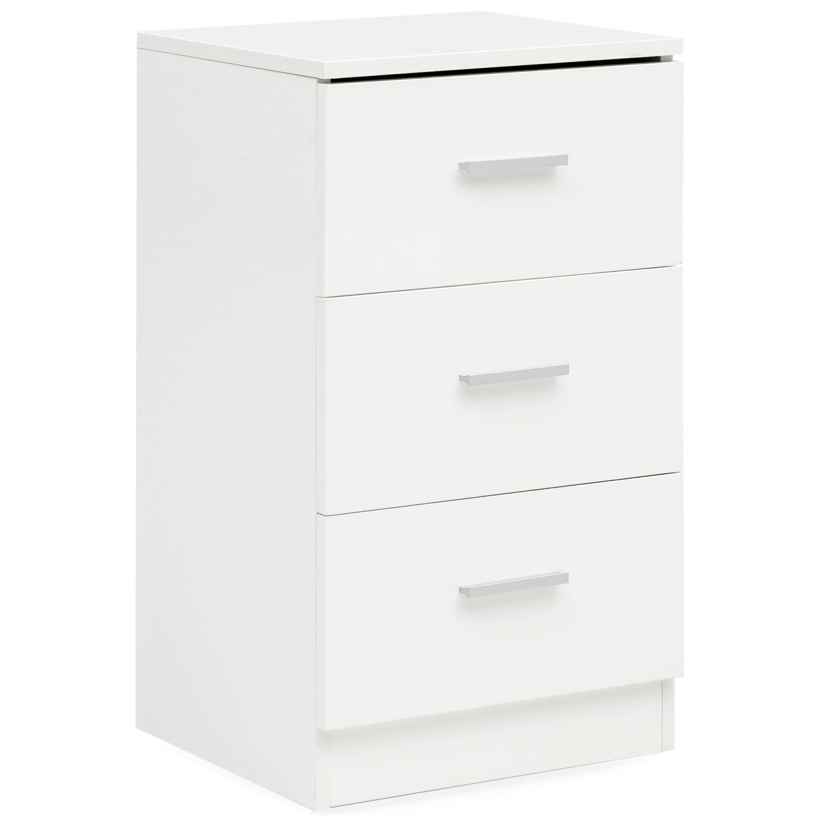Nachtkonsole - weiß - 3 Schubladen - 35 cm