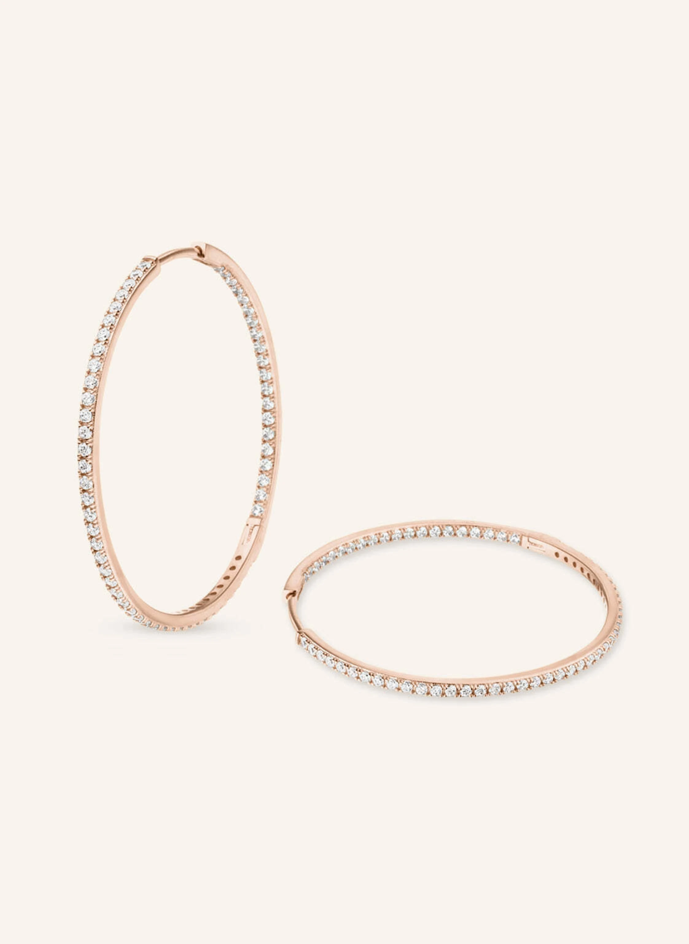 VEYNOU Creolen CLEO BIG aus 14 Karat Roségold mit lab-grown Diamanten