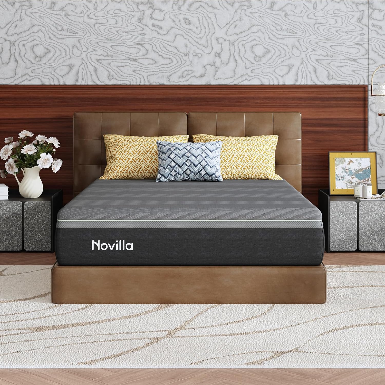 Novilla Coolmax Matratze 90x200 cm 7-Zonen Gel & Greentea Memory Schaum Kaltschaummatratze, mit Kühlender Stoff, H3 & H4 mittelfest, 25 cm Höhe, Öko-Tex Zertifiziert, Atmungsaktiver Waschbarer Bezug
