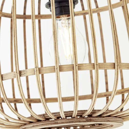 Brilliant Bogenlampe »Nikka« E27 1 Stk. mit Rattan-Schirm, 171 cm Höhe, E27, Metall/Rattan, schwarz/natur