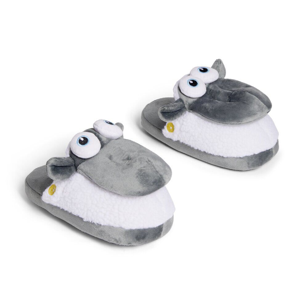 Chaussons tête de mouton polyester gris - pointure 32 à 45