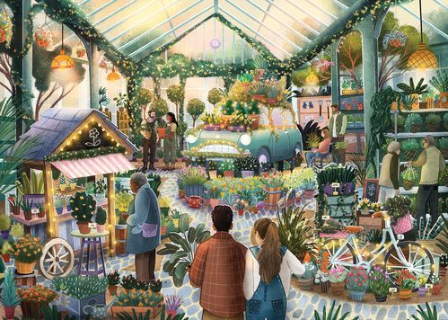 Falcon - At The Garden Centre - 1000 Stukjes Puzzel - Multicolor - Karton