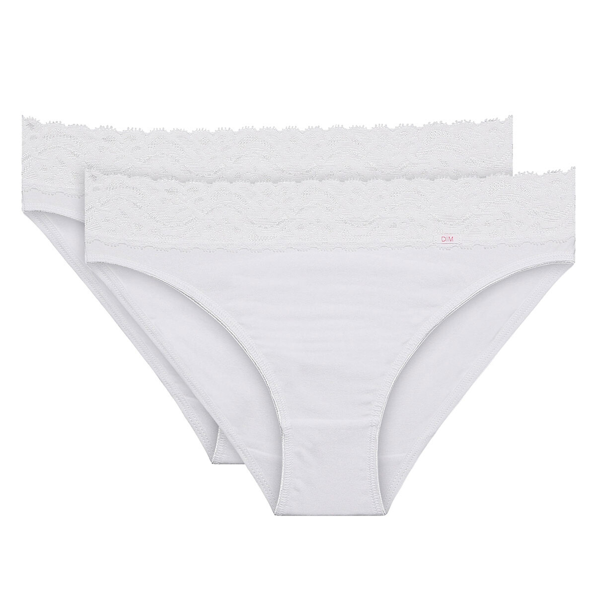DIM<br>Conjunto de 2 calcinhas femininas de algodão elástico