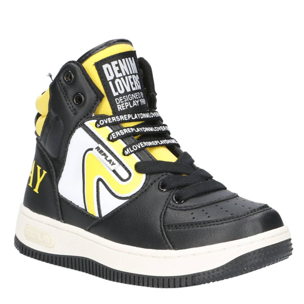 REPLAY sneakers zwart/wit/geel