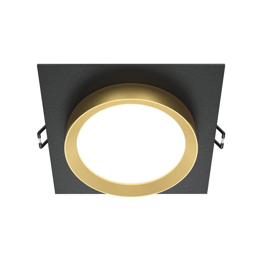 Hoop inbouwplafondlamp in zwart en goud GX53 vierkant