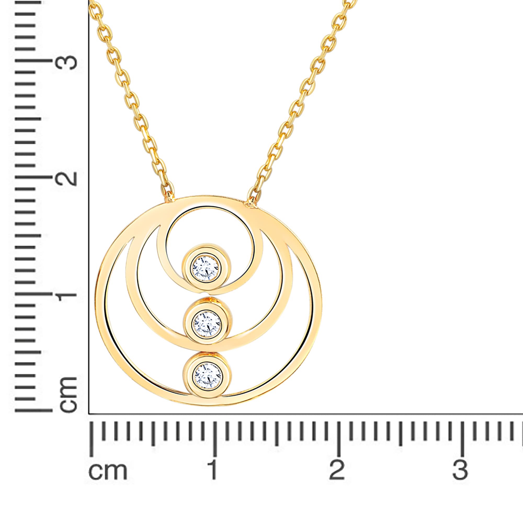 Fascination by Ellen K. Anhänger mit Kette 375 Gelbgold Zirkonia