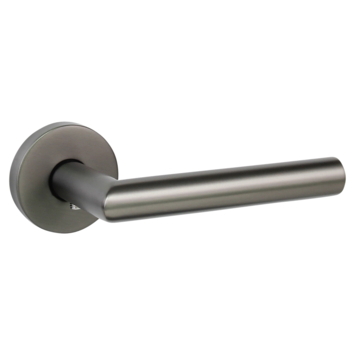Gamma deurkruk set Zagreb rond rozet gun metal RVS