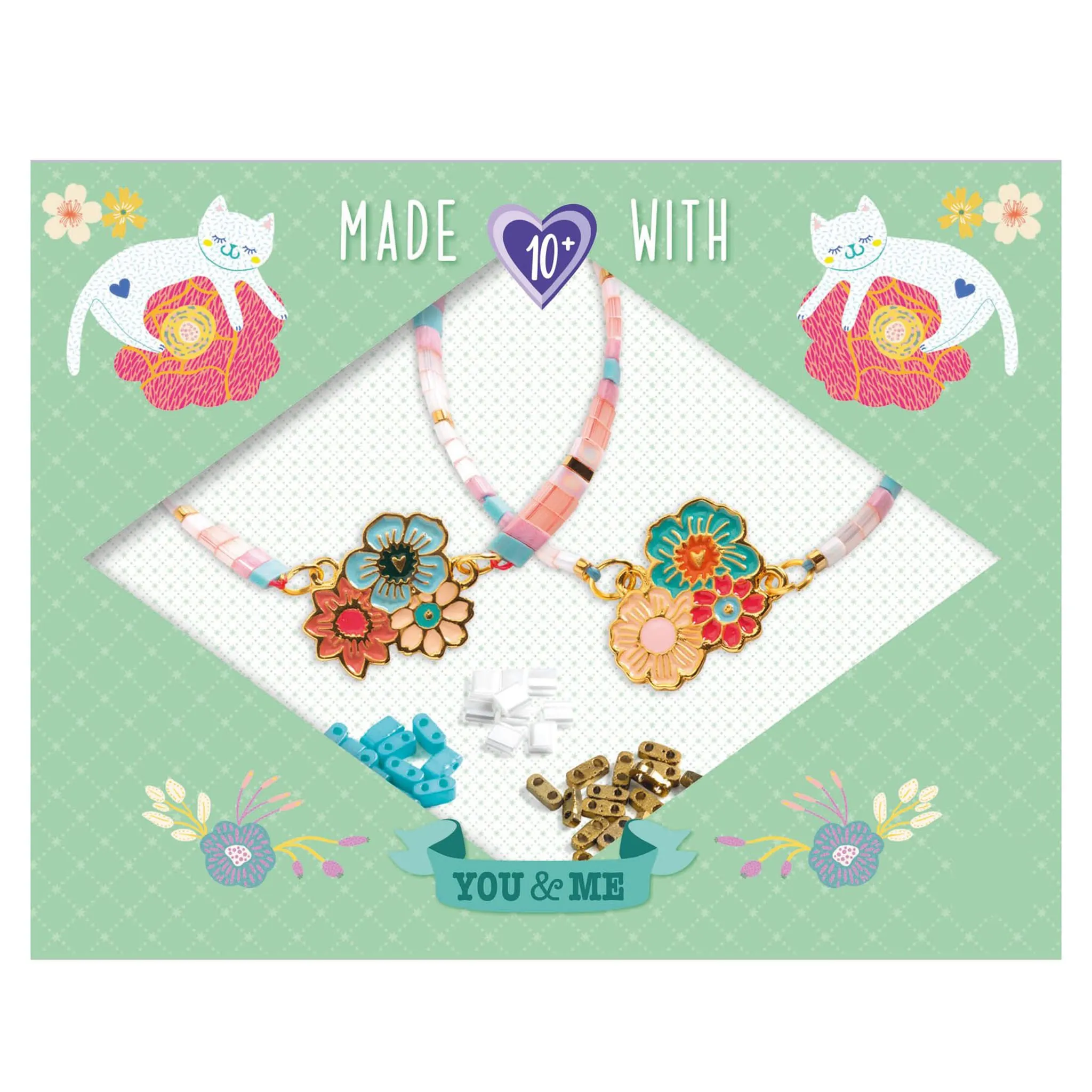 Djeco Ensemble Créatif Fabrication de Bracelet You & Me - Tila & Fleurs