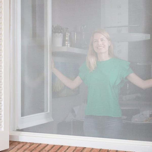 Klipsbart myggnett for vinduer med magnetfeste 150x180 Hvit