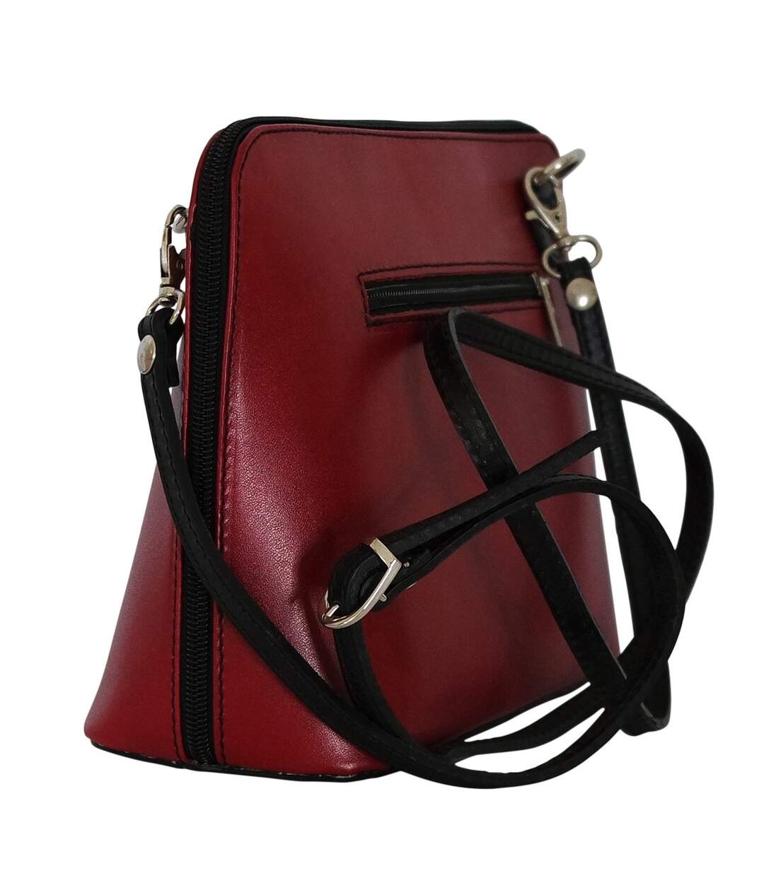 Sac bandoulière cuir bi-color italien