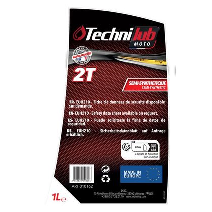 Huile moteur Technilub 2T SEMI-SYNTHESE 1L Universel