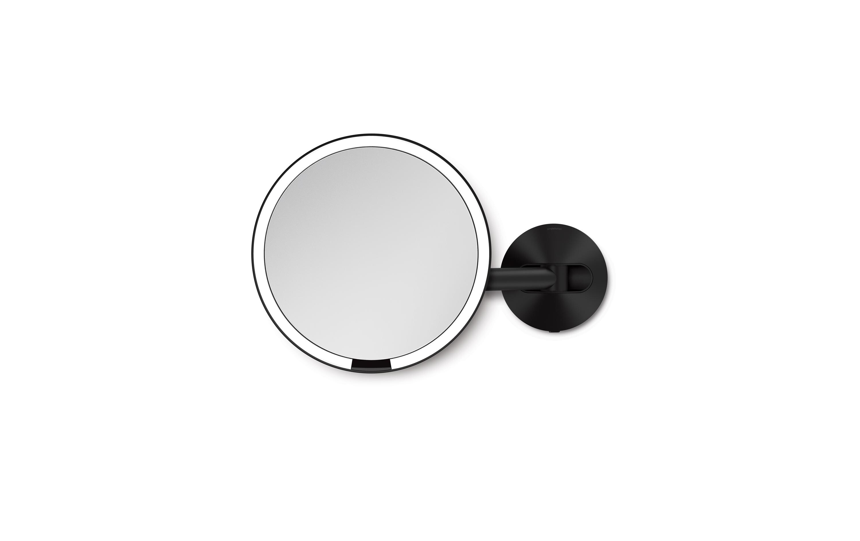 Kosmetikspiegel mit Sensor Mit Wandhalterung Schwarz matt<br>Sensorspiegel
