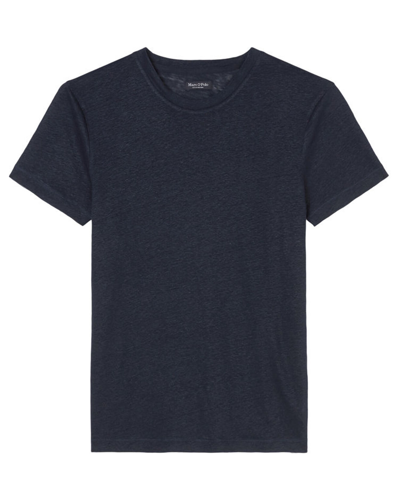 Marc O'Polo T-Shirt 100% Lin manches courtes Col Rond bleu marine