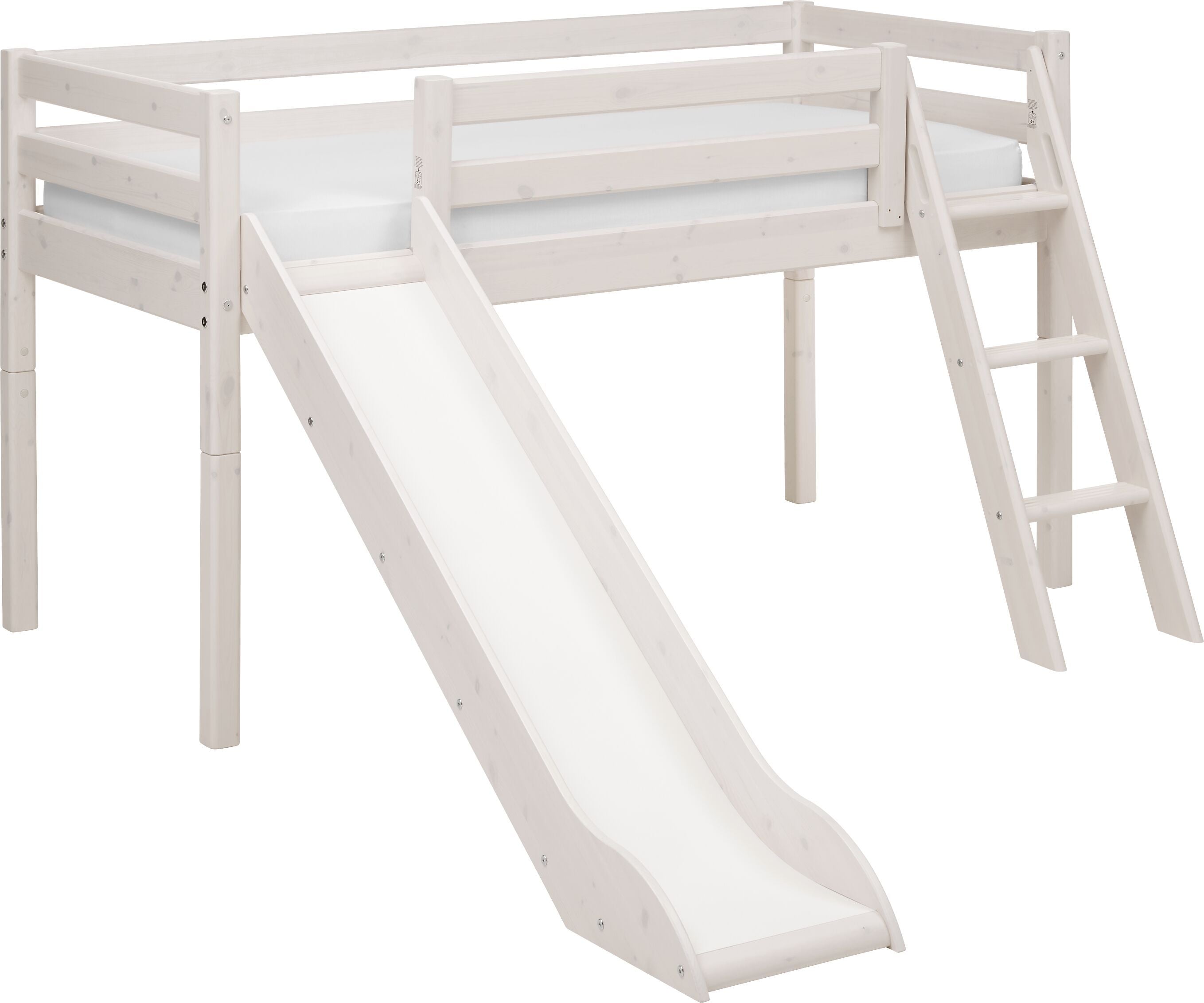 Flexa CLASSIC Halbhochbett - White Wash / B: 249.0 cm x T: 210.0 cm x H: 120.0 cm