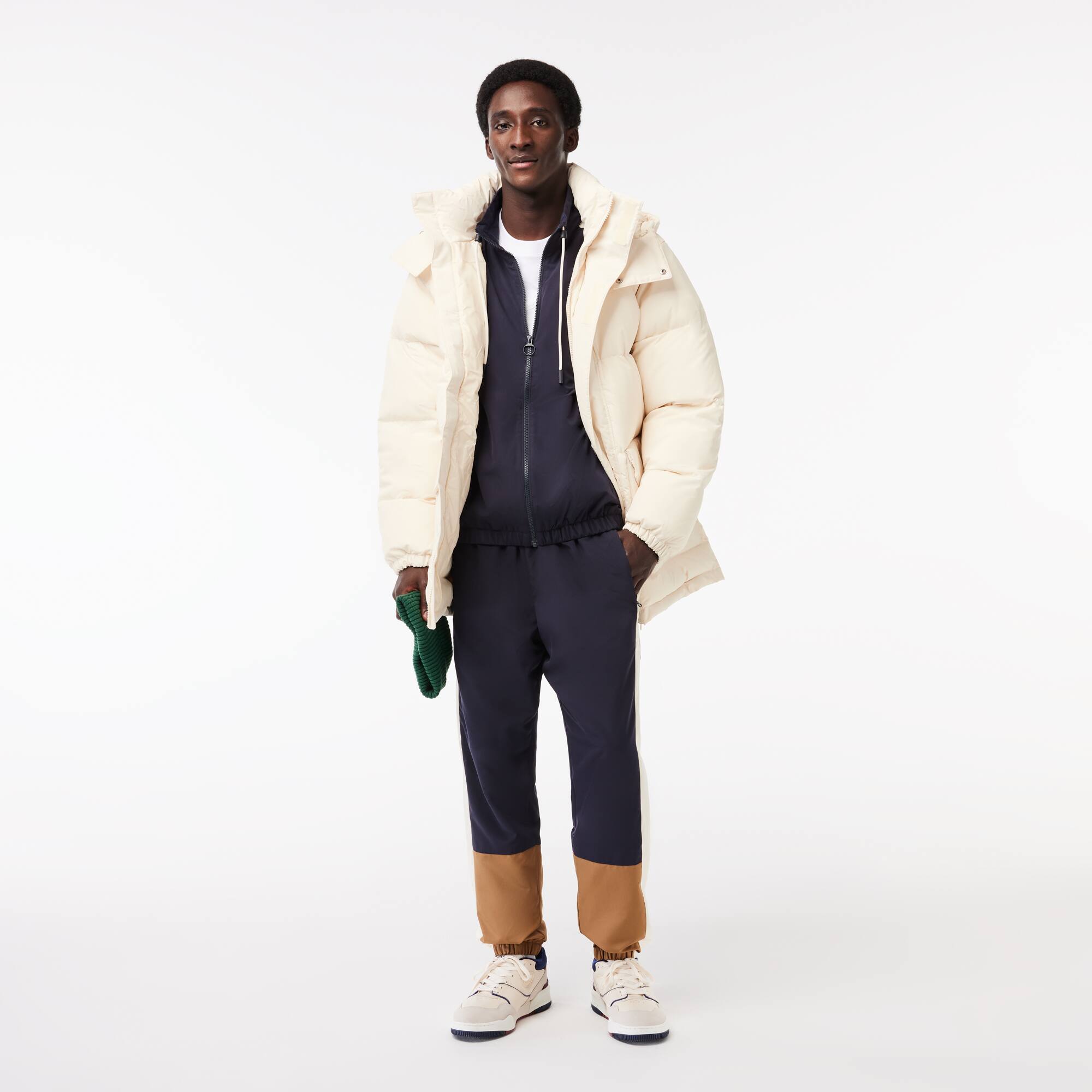 Midi-Puffer-Jacke mit abnehmbarer Kapuze
