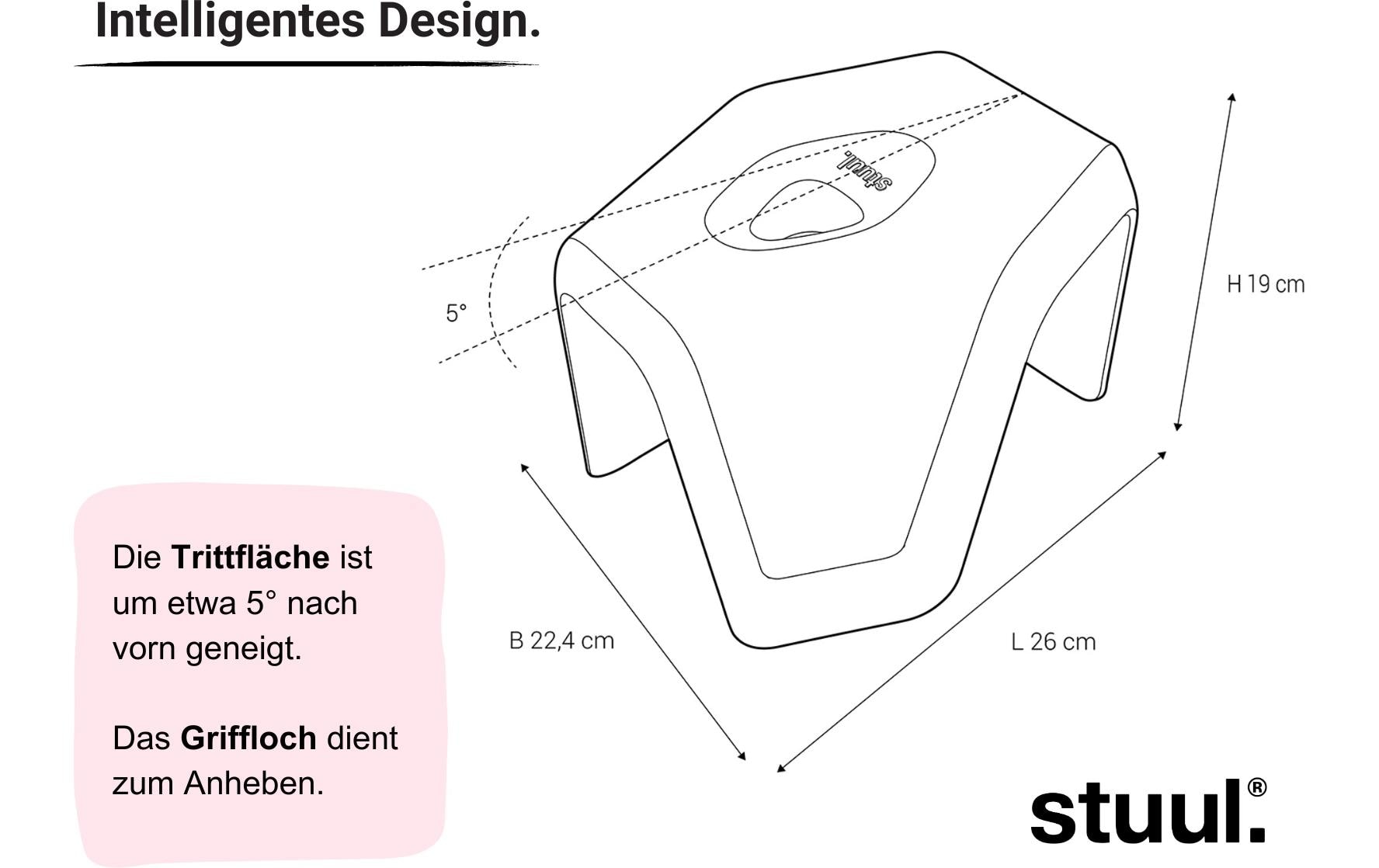 Toilettenhocker CharcoalInnovativer, zweiteiliger Design Toiletten-Hocker Made in Germany