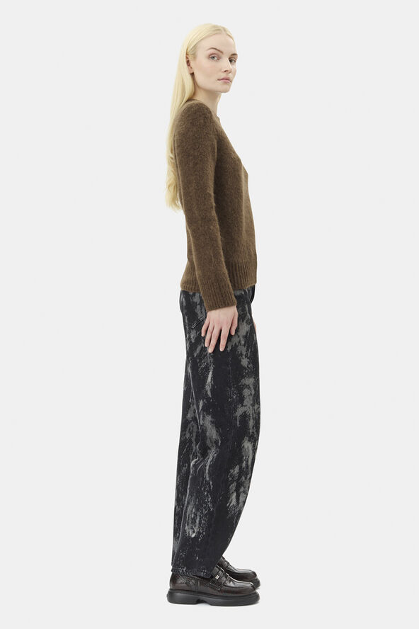 Ganni Brushed Alpaca O-neck Rain drum
