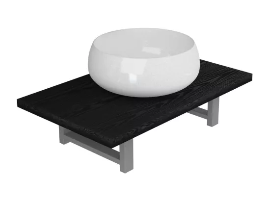 Meuble de salle de bain en deux pièces Céramique Noir