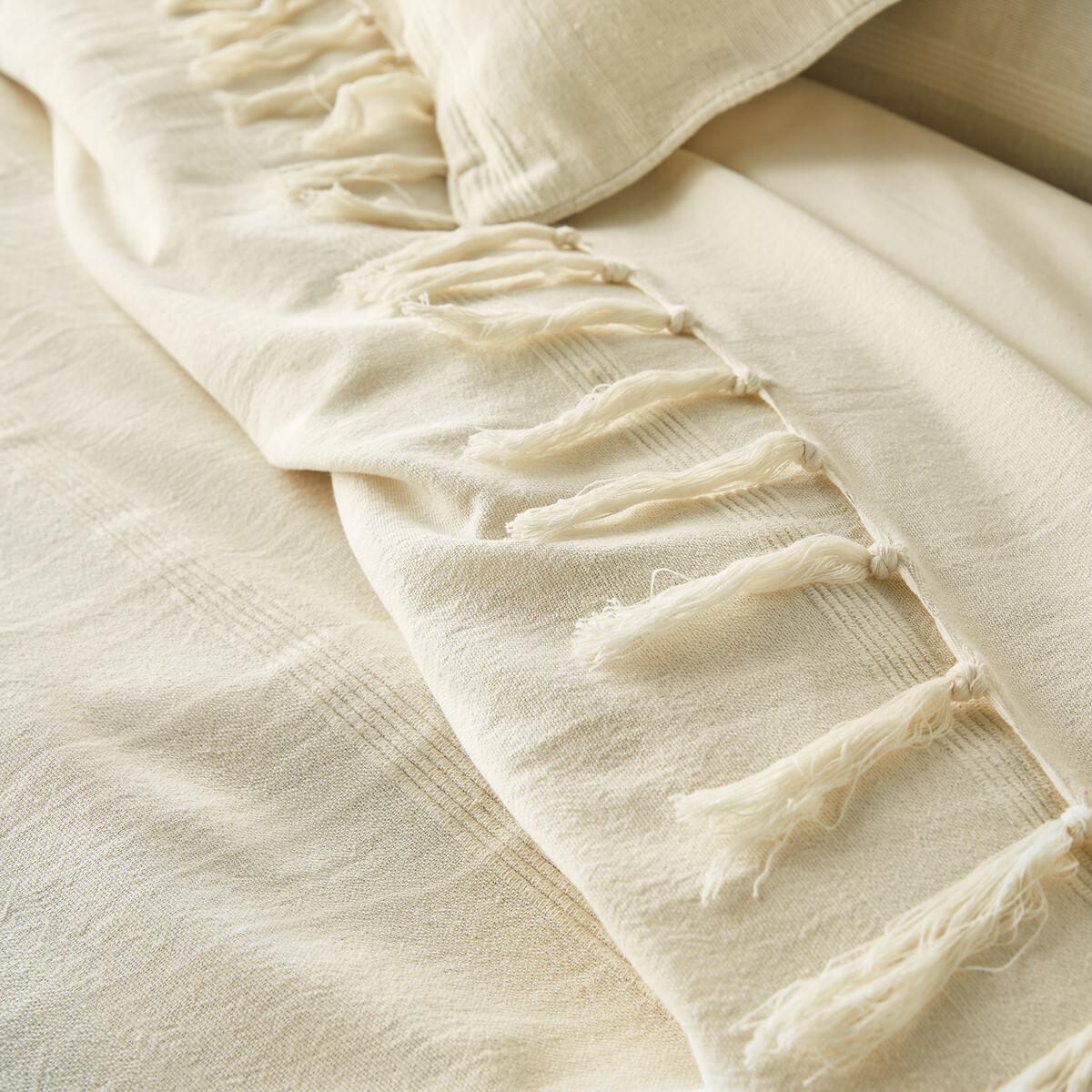 LA REDOUTE INTERIEURS<br>Colcha de algodão com franjas, Nedo