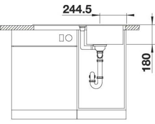 Blanco FAVUM 45 S spoelbak 860 x 435 mm vulkaangrijs 527266