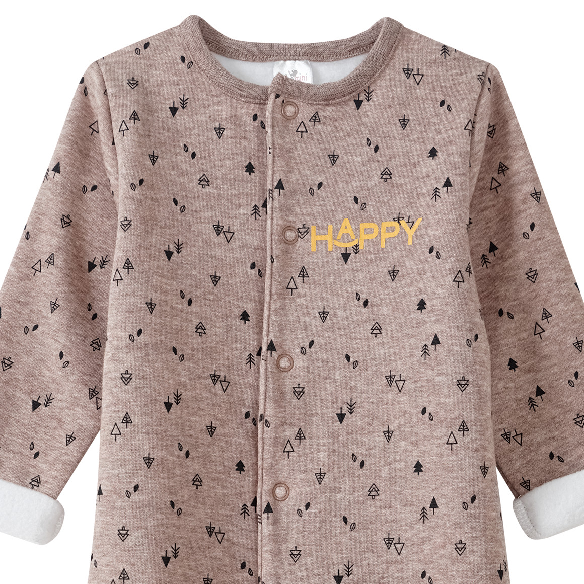 Topomini Newborn Overall mit Baum-Motiven hellbraun