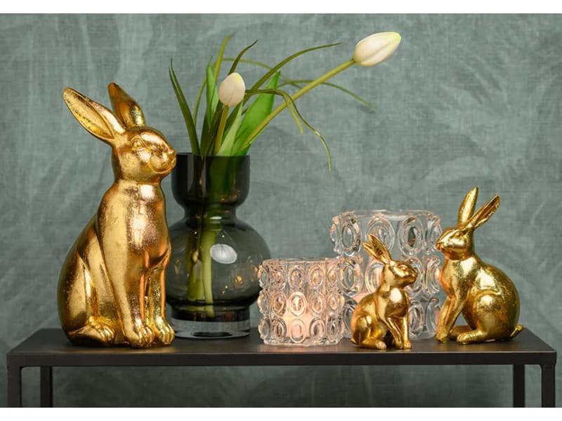 G. Wurm Hase Gold Goldhase Dekofigur