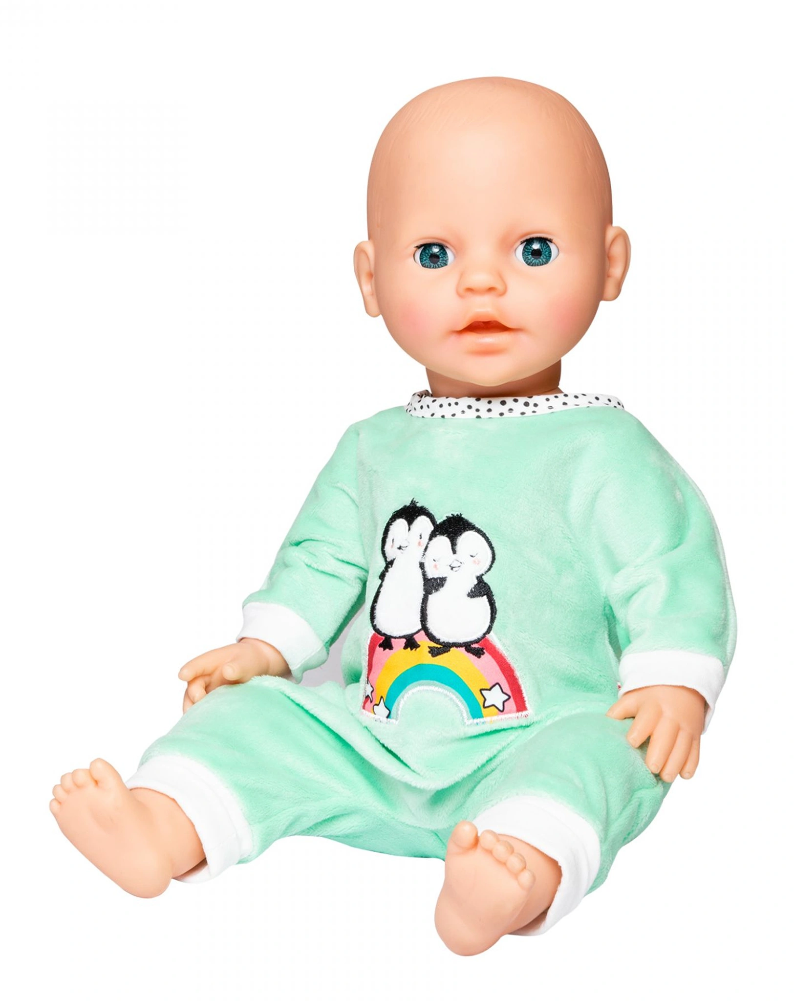 Nicki-Puppenstrampler PINGUIN PÜNKTCHEN (35-45 cm)