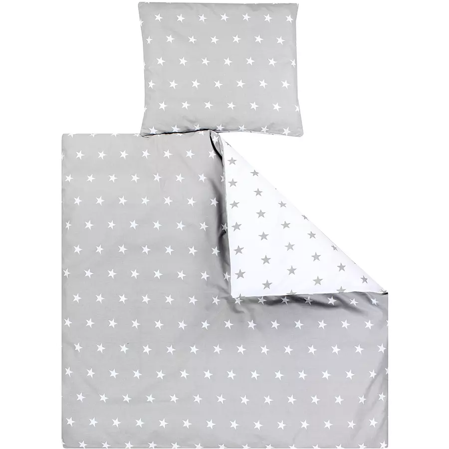 TupTam Unisex Baby Bettwäsche Wiegenset 4-teilig grau