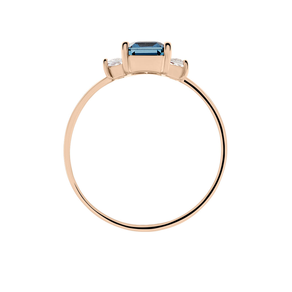 Bague Aimie Or Rose Topaze Et Oxyde De Zirconium