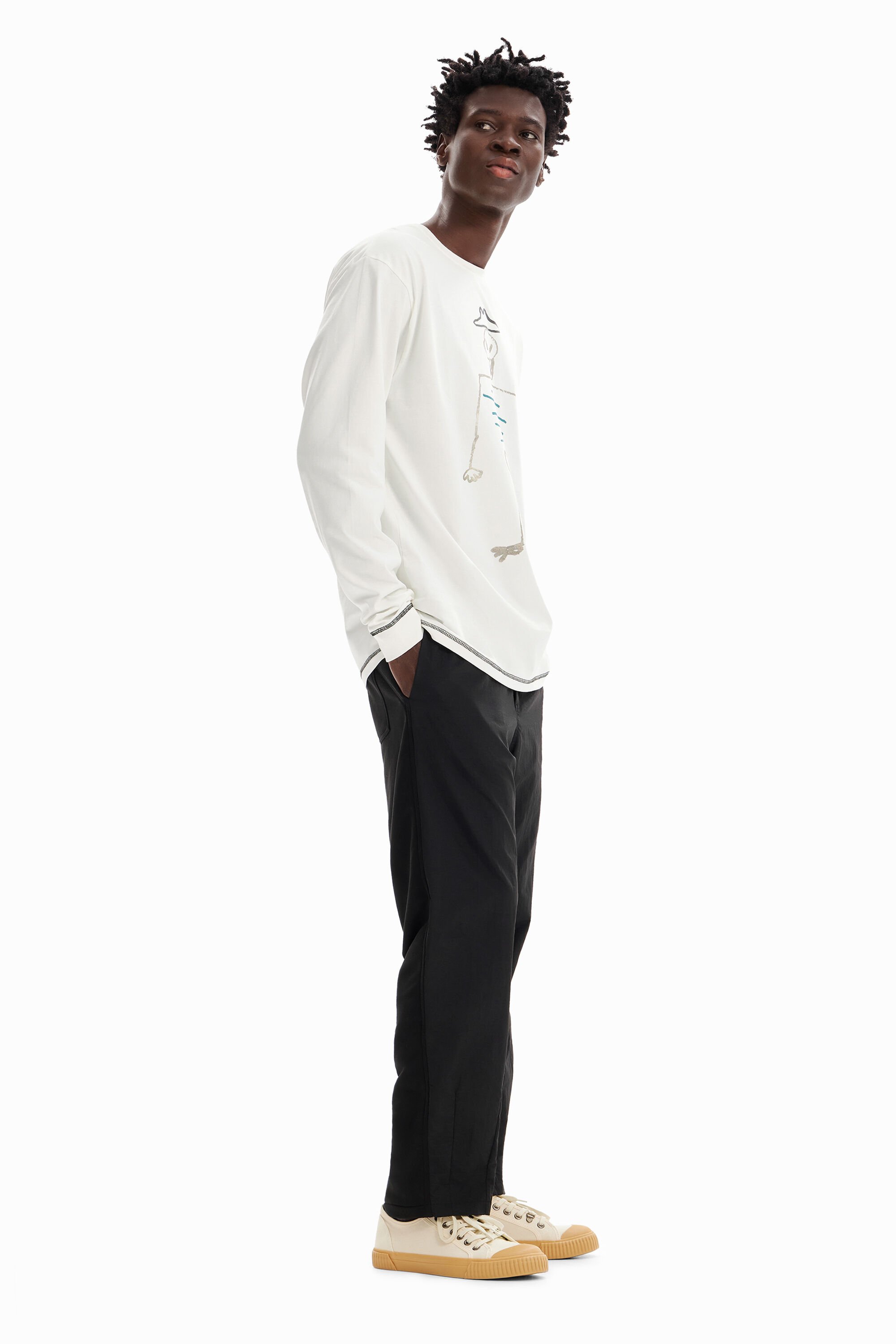 Pantalon hybride plis