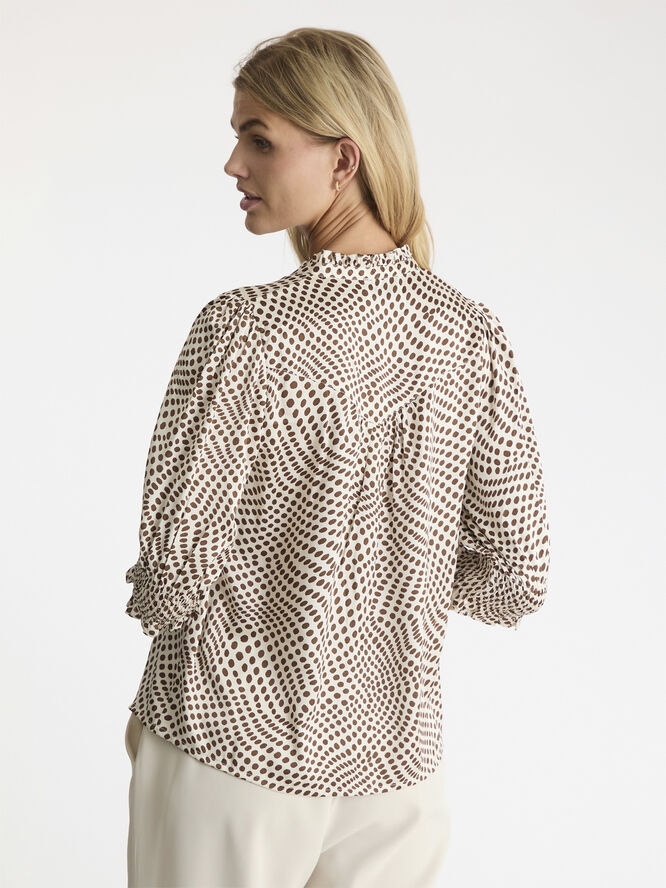 Neo Noir Diana Vibrant Dot Blouse Brown